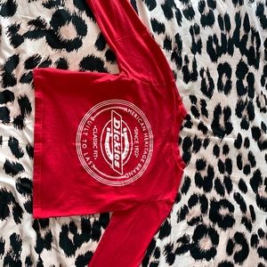 Dickies red long sleeve crop top